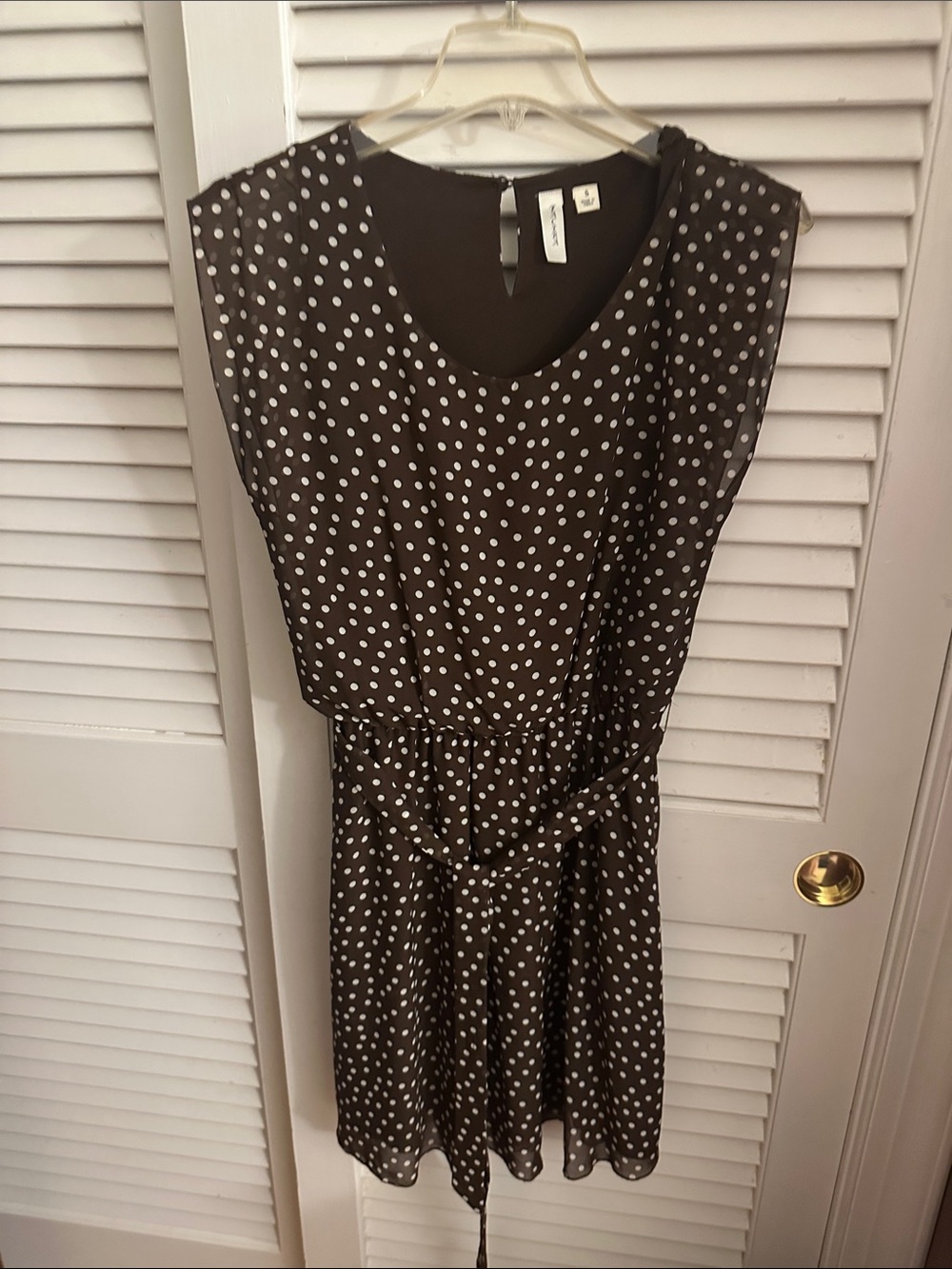 Tacera Black and White Polka Dot Mini Dress